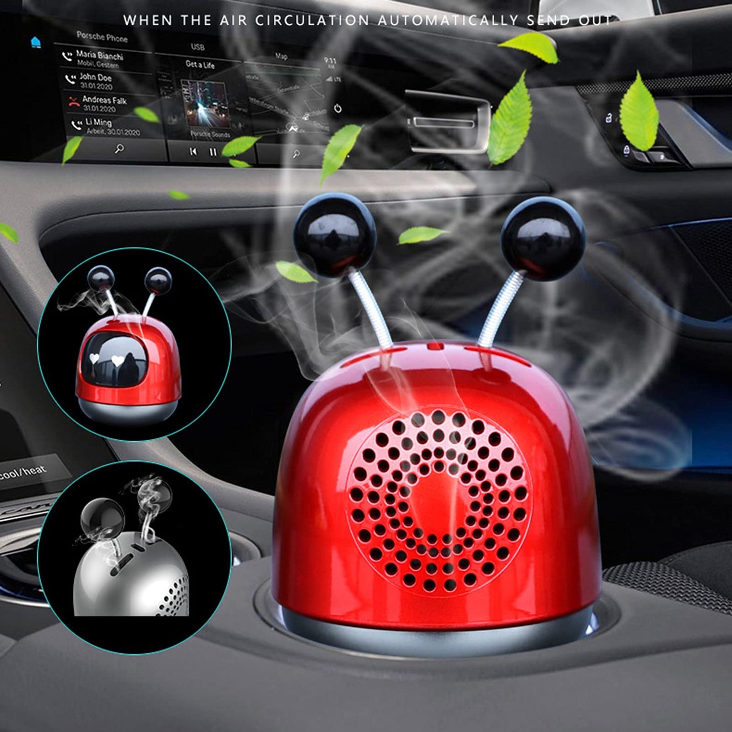 Car Robot Style Perfumed Scented Dashboard Decoration Red