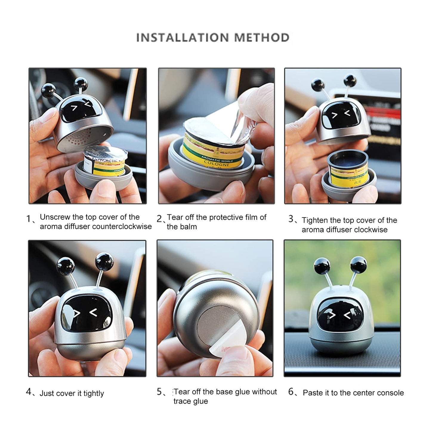 Car Robot Style Perfumed Scented Dashboard Decoration Red