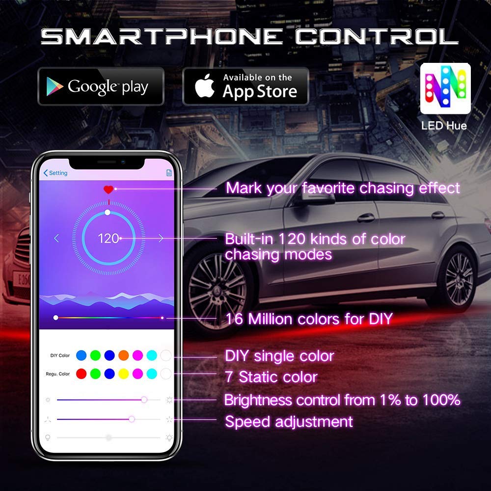 Car Underglow Atmosphere Lights App Controlled