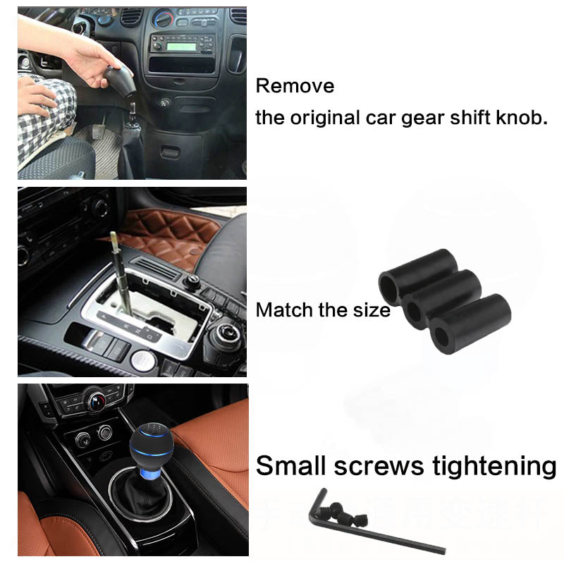Gear Knob Metal Carbon Fibre Pattern Sphere Black