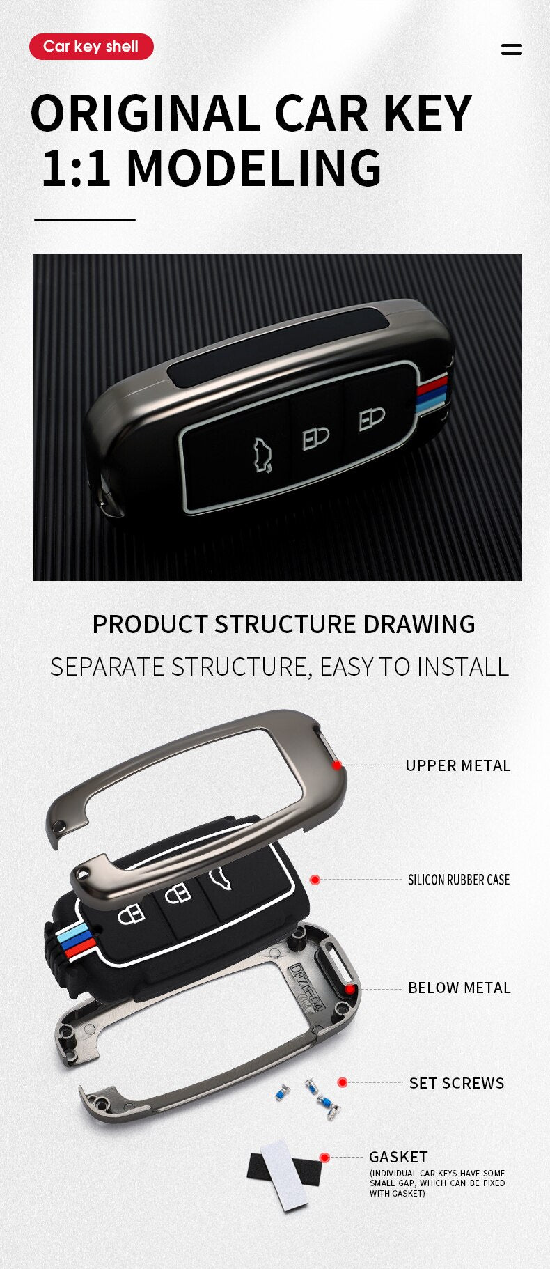 Glory580 Pro Zinc Alloy Key Cover