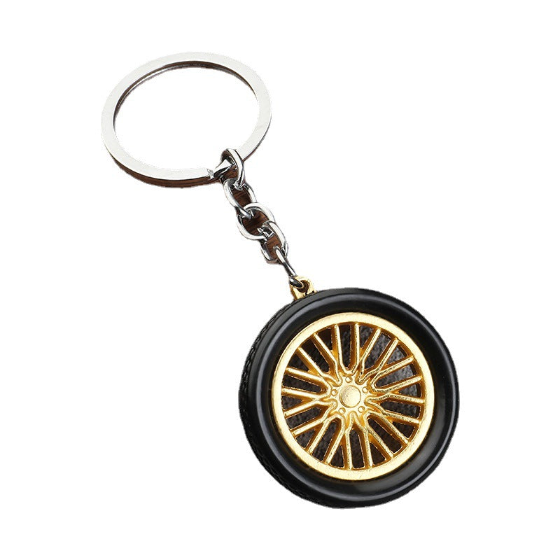 Wheel Alloy Rim Keychain Golden