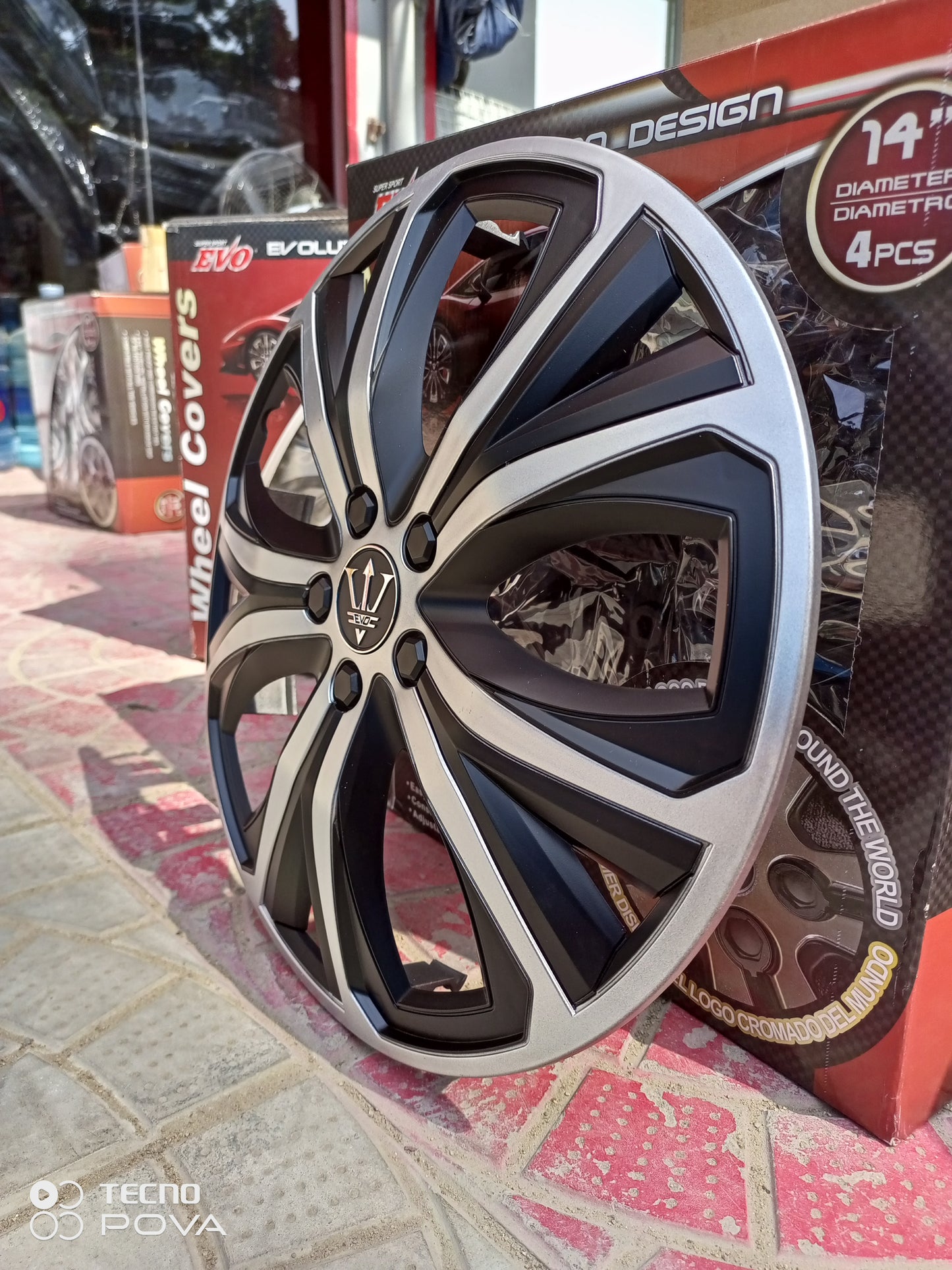 WHEEL COVER TAIWAN WS11SL14 SILVER/BLACK