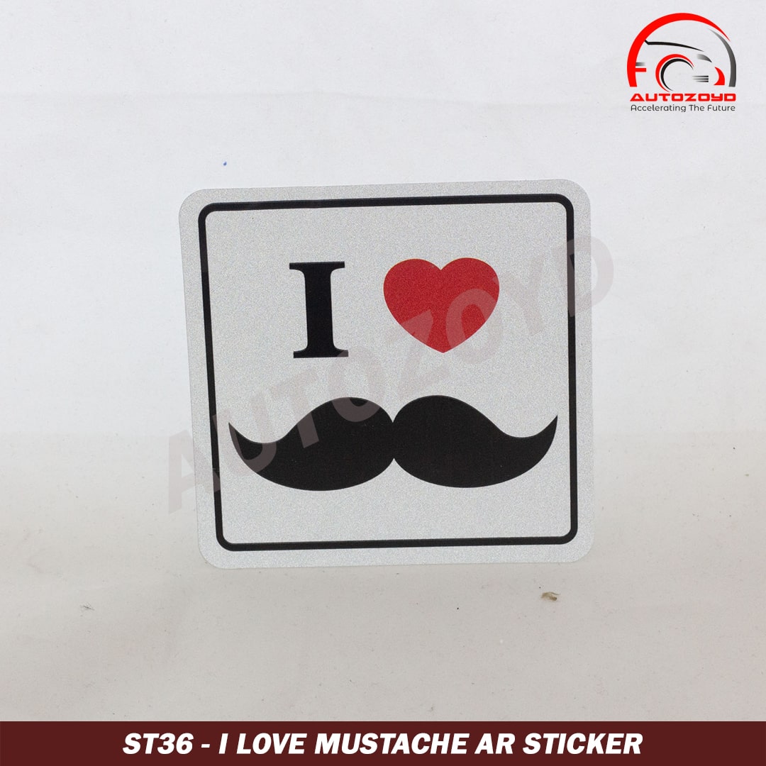 I Love Mustache AR Sticker