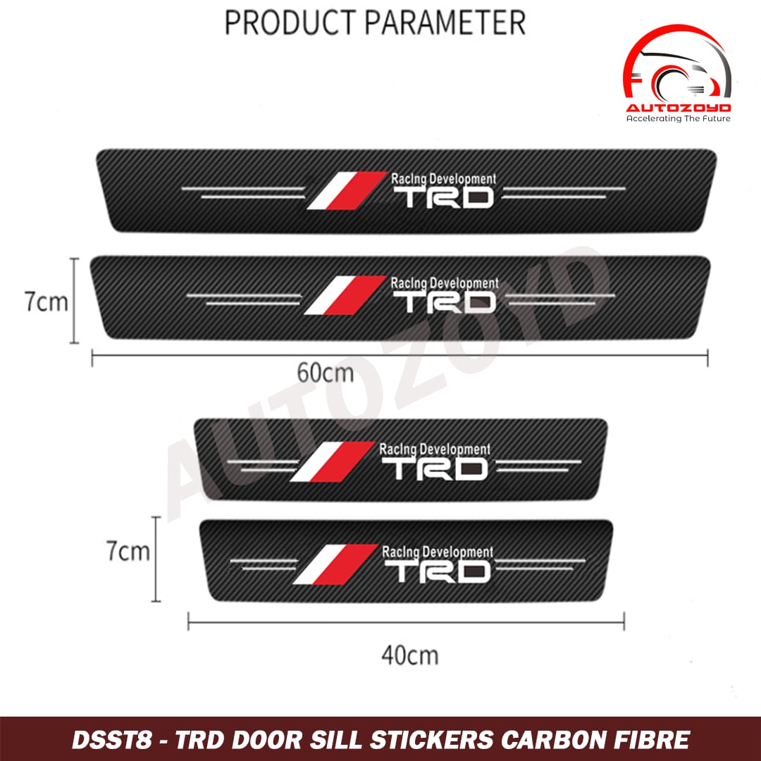 TRD Door Sill Stickers Carbon Fibre