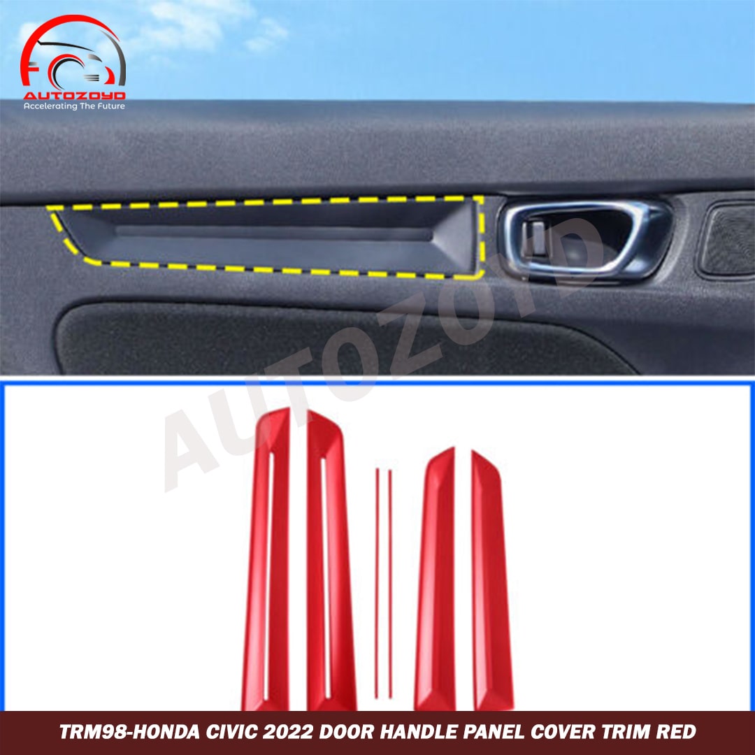 Honda Civic 2022 Door Handle Panel Cover Trim Red