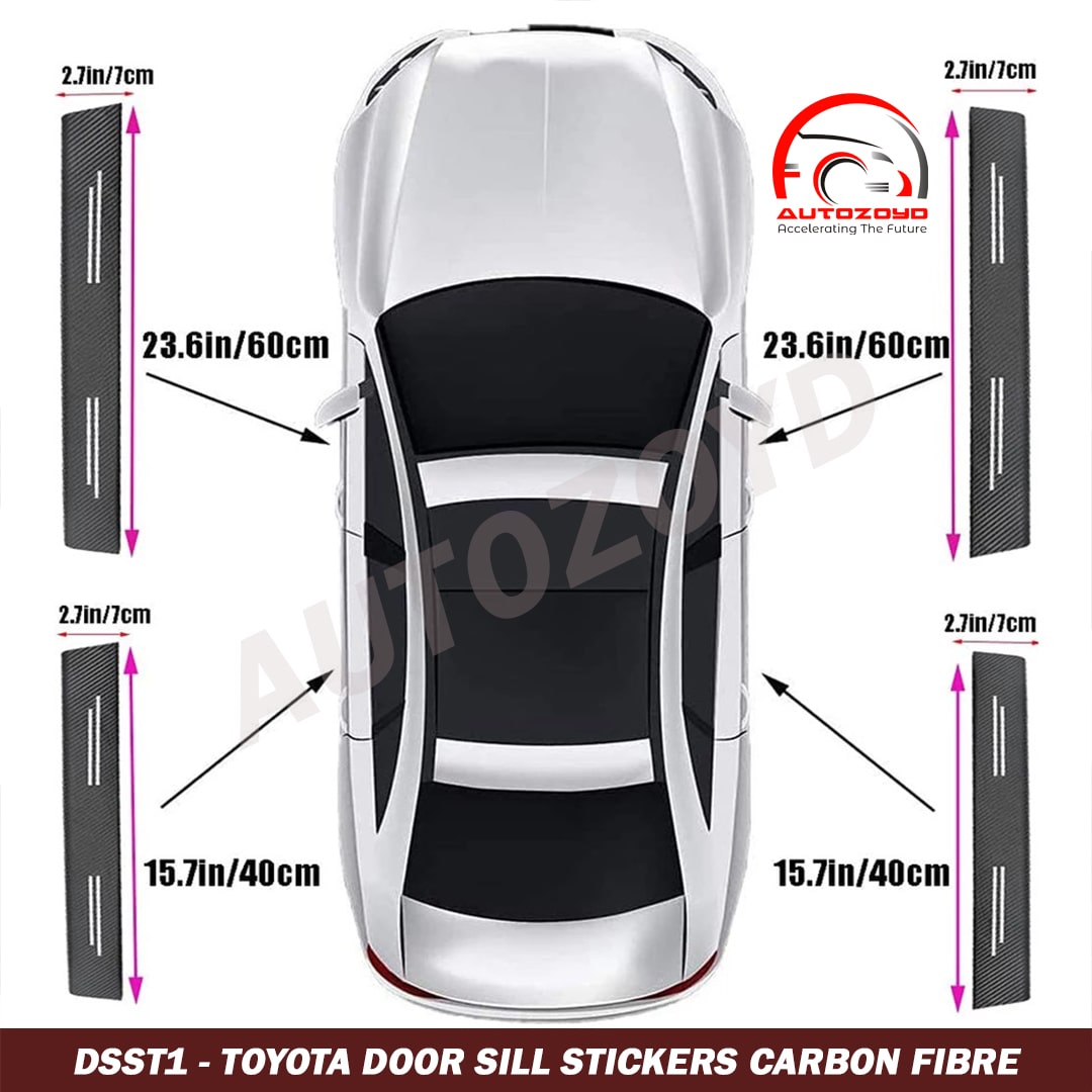 Toyota Door Sill Stickers Carbon Fibre