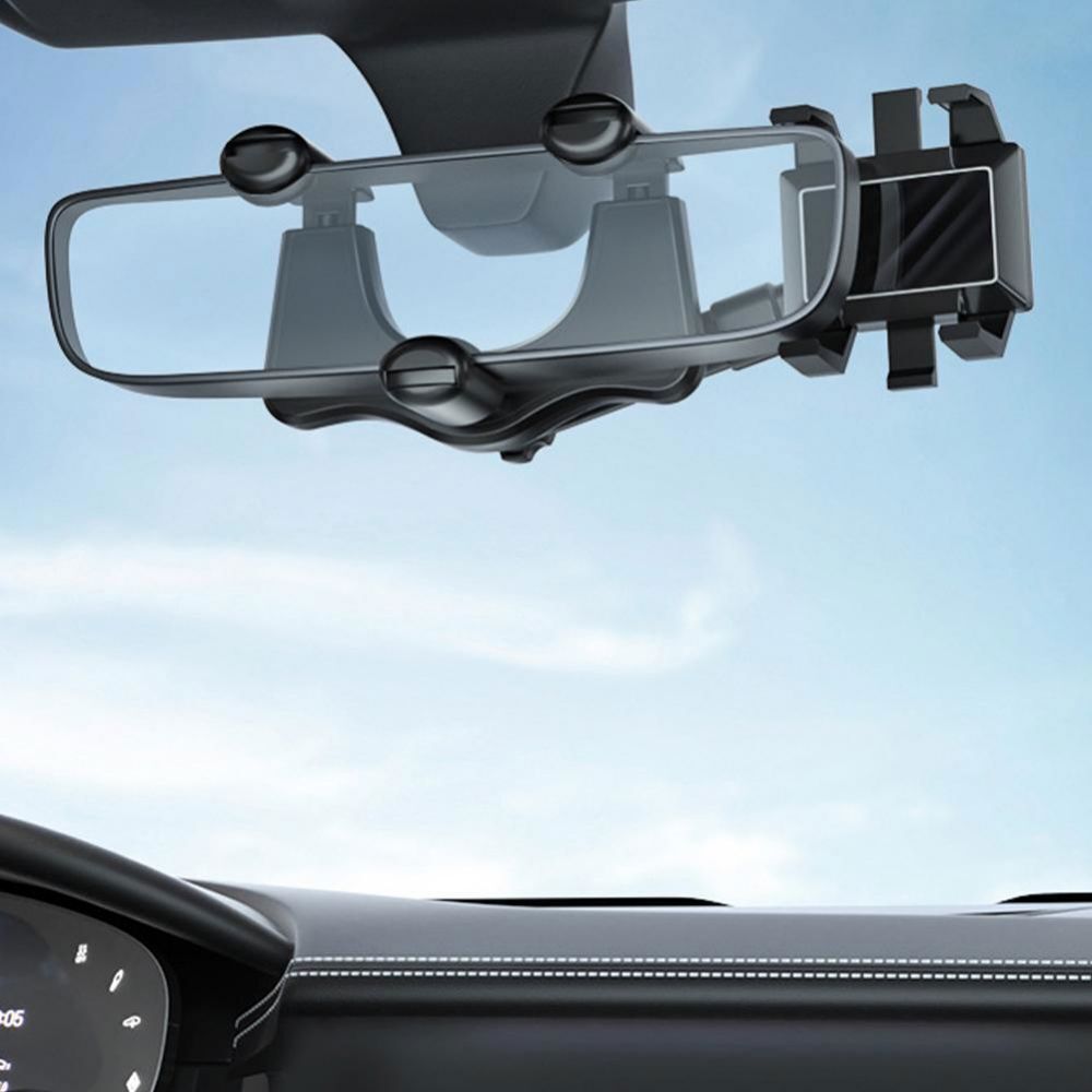 360 Degree Car Phone Holder For Rearview Mirror