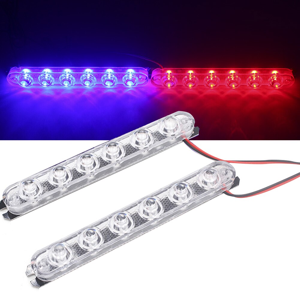 2 Pc 6 Led Grill Police Light