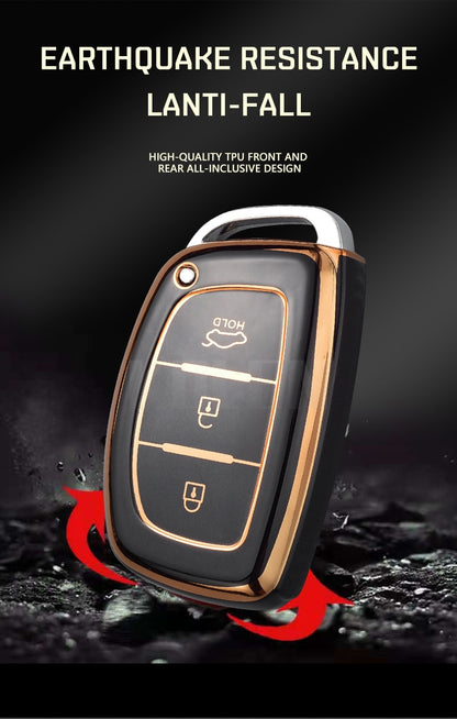 Hyundai Tucson/Elantra Black Gold TPU Key Cover