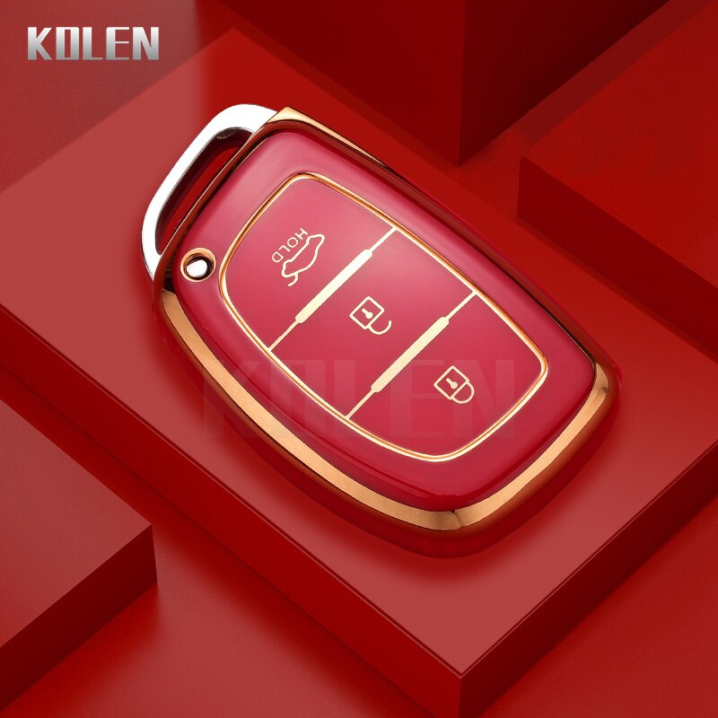 Hyundai Tucson/Elantra Red Gold TPU Key Cover