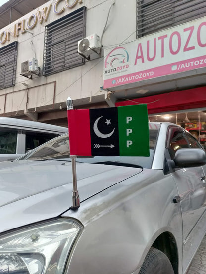 Flag Deal PPP-Pakistan Peoples Party (Flag + Heavy Rod + Black Cover)