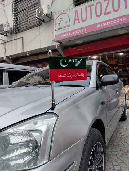 Flag Deal PTI-Pakistan Tehreek-e-Insaaf (Flag + Heavy Rod + Black Cover)