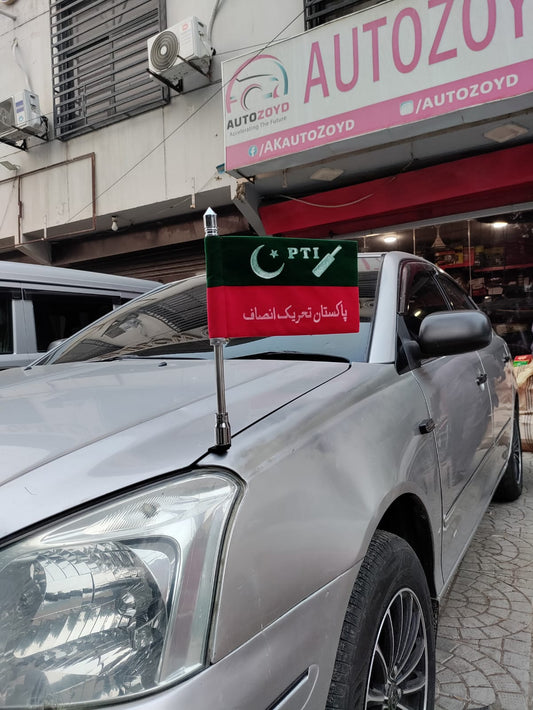 Flag Deal PTI-Pakistan Tehreek-e-Insaaf (Flag + Heavy Rod + Black Cover)