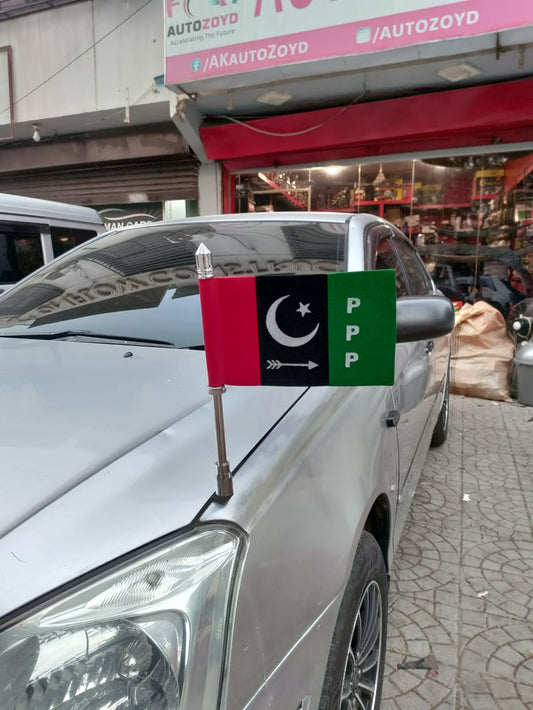 Flag Deal PPP-Pakistan Peoples Party (Flag + Heavy Rod + Black Cover)