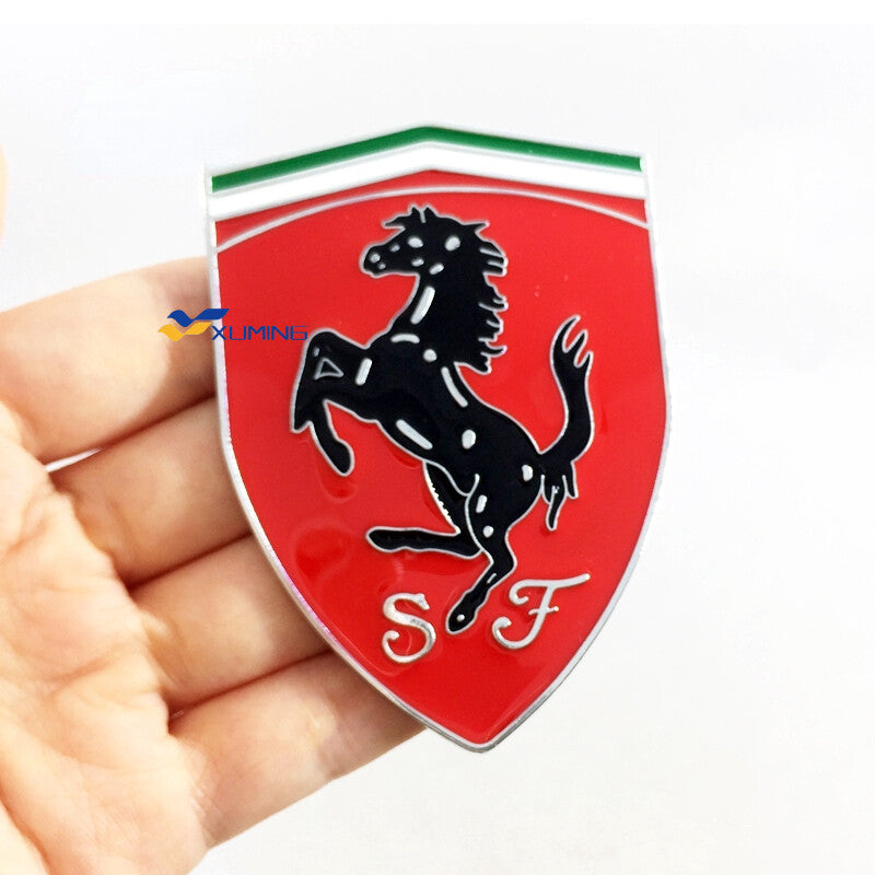 Ferrari Shield Metal Emblem Logo 3D Decal Red