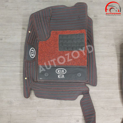 KIA Stonic 11D Floor Mats Black Red