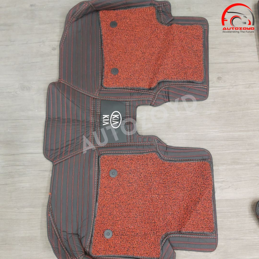 KIA Stonic 11D Floor Mats Black Red