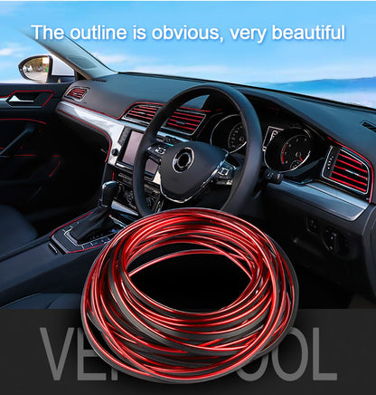 Interior Decoration Dashboard And Door Radium Style EL Wire Roll Red