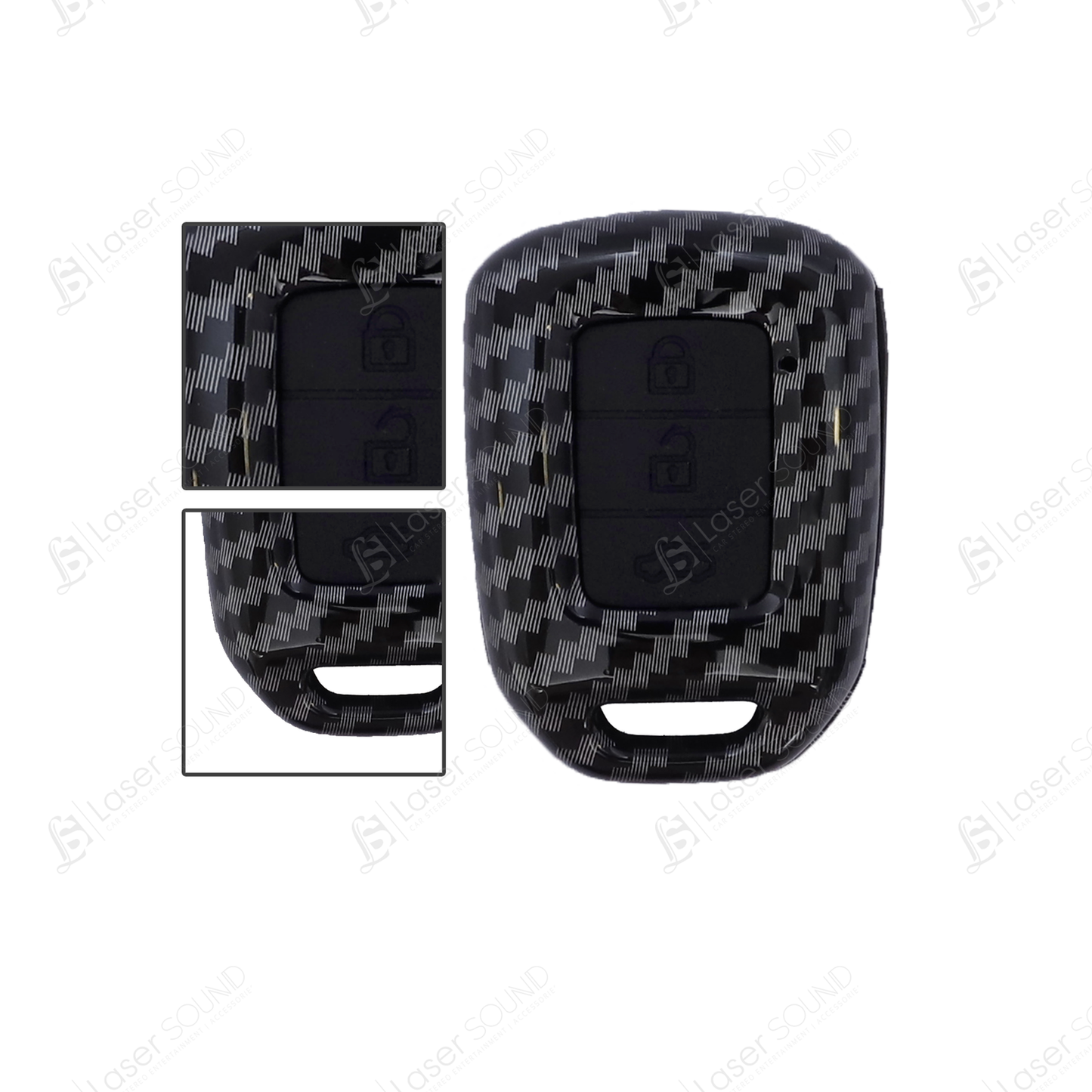 Honda City 2022 1.2 Carbon Fibre Hard Key Cover - Honda City 2022,2023(6th Generation) - Carbon Fiber Pattern Hard ABS Shell Key Cover - Carbon Fiber Pattern/Carbon Fiber