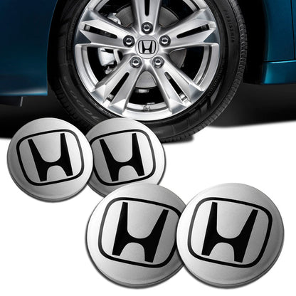 Honda Wheel rim Centre Cap Cover Honda Silver Black 4pc