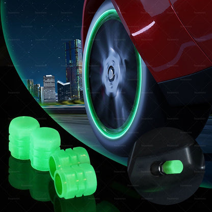 4pc Illuminous Neon Tyre Valve For Toyota