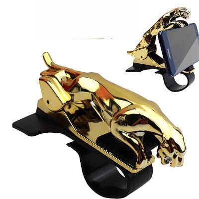 Jaguar Phone Holder Clip Style Adhesive Golden