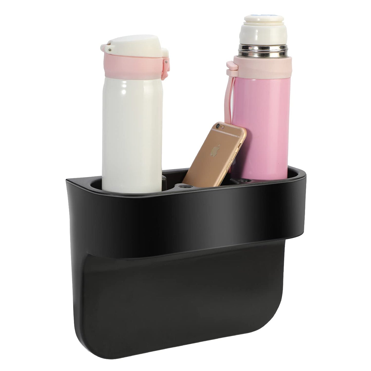 Car Organizer Universal Seat Gap Filler Black Dual Cupholder Slim Design