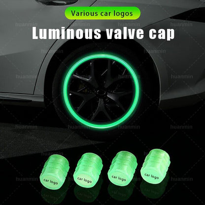 4pc Illuminous Neon Tyre Valve For Toyota