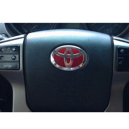 Steering Logo Toyota Red Silver