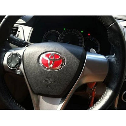 Steering Logo Toyota Red Silver