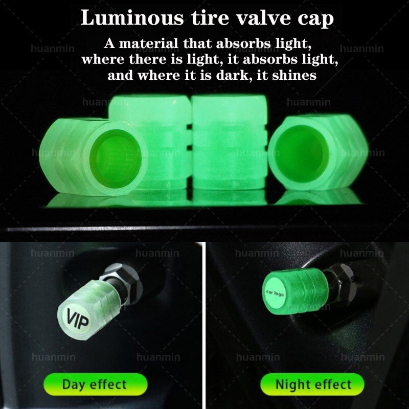 4pc Illuminous Neon Tyre Valve For Toyota