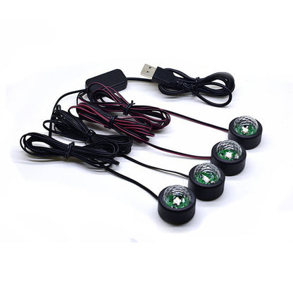 4pc Car Interior Atmospheric Star Lights Remote Controlled