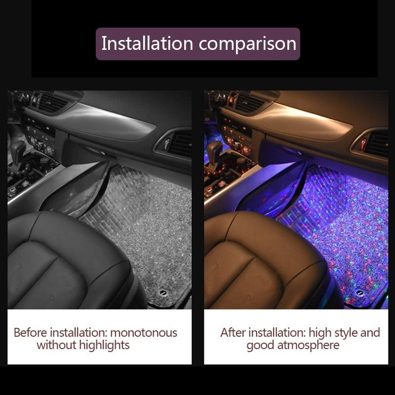 4pc Car Interior Atmospheric Star Lights Remote Controlled