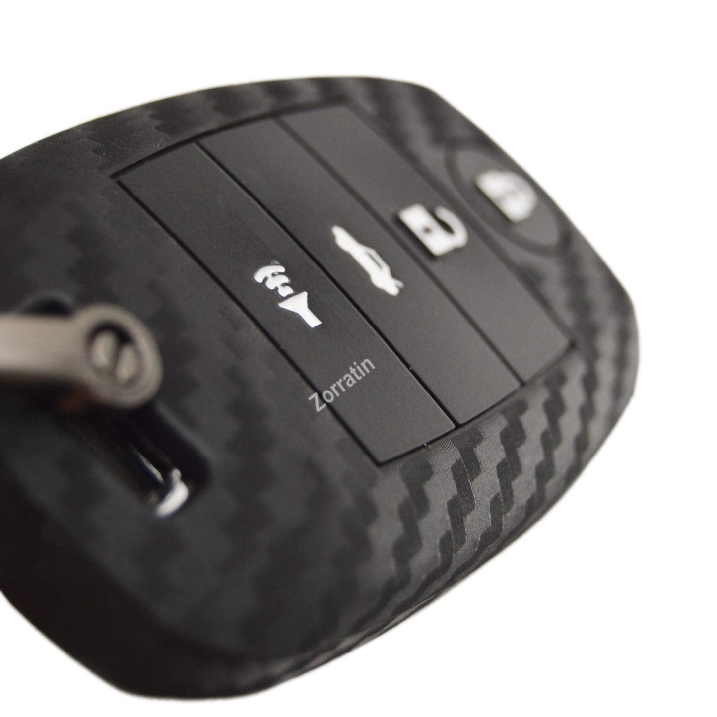 KIA Sportage Carbon Fiber Silicone Key cover with Keychain - KIA Sportage AWD/FWD 2020,2021,2022,2023(4th Generation) - Soft Silicone Key Cover Carbon Fiber Pattern - Keychain/Keyholder/Keyring