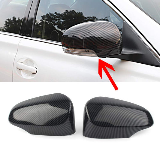 Toyota Corolla 2015-2022 Clip Style Side Mirror Covers Carbon Fibre - Toyota Corolla 2014,2015,2016,2017,2018,2019,2020,2021(E170) - Toyota Corolla 2022,2023 E180 - Carbon Fiber Pattern/Carbon Fiber