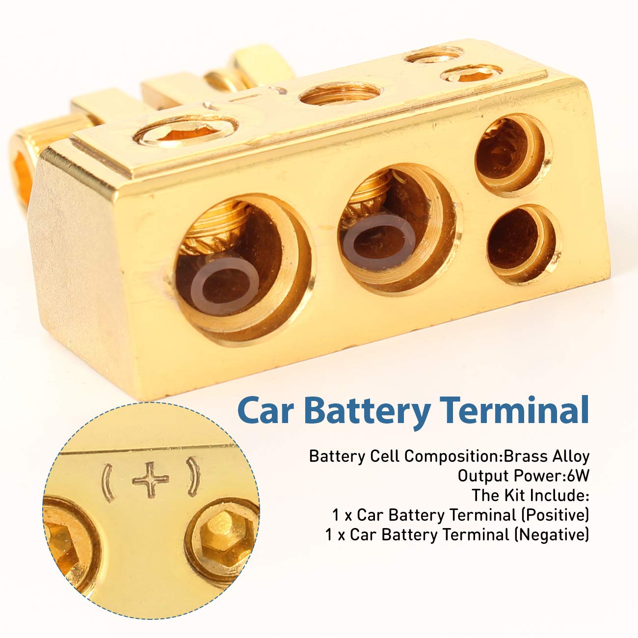 2pc Golden Battery Terminals for Car Battery