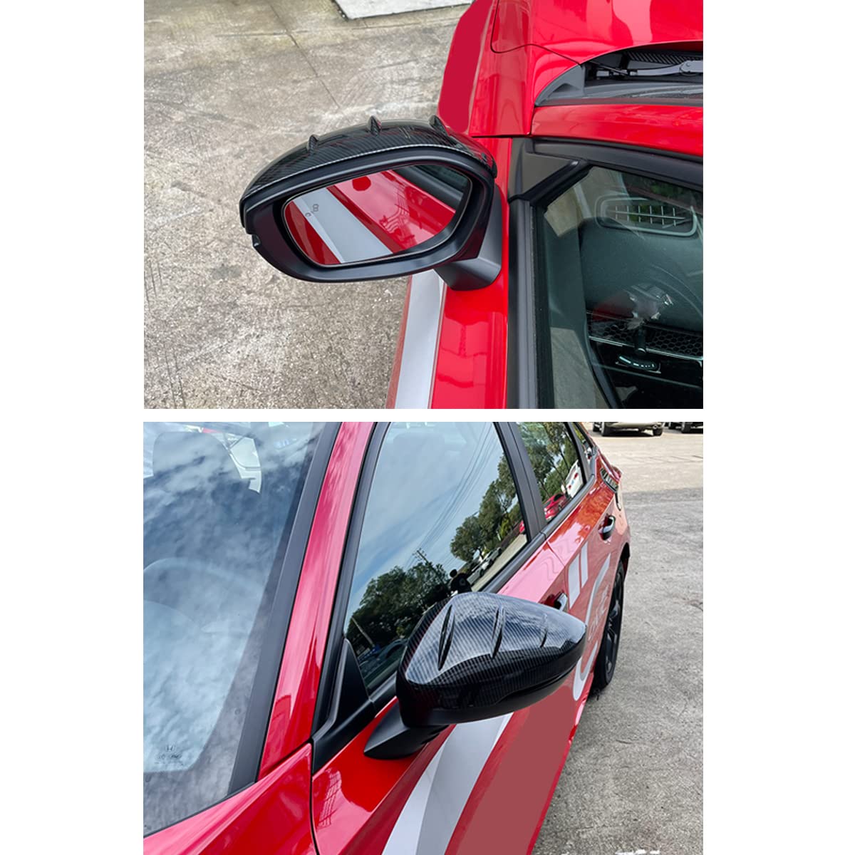 Honda Civic 2022 Side Mirror Cover Carbon fiber - Honda Civic X 2016,2017,2018,2019,2020,2021,2022(10th Generation) - Carbon Fiber Pattern/Carbon Fiber