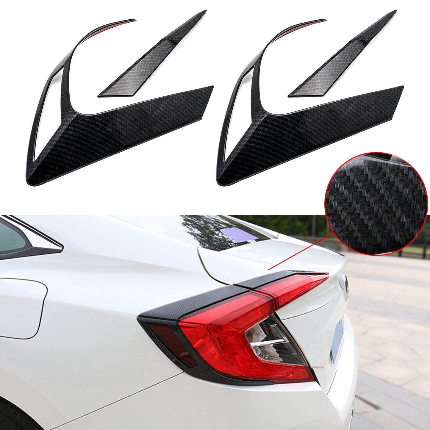 Civic X Backlight Trim 2 Pc Carbon Fibre-Honda Civic X 2016,2017,2018,2019,2020,2021,2022(10th Generation)