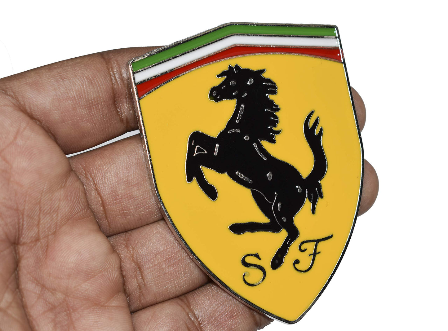 Ferrari Shield Metal Emblem Logo 3D Decal Yellow