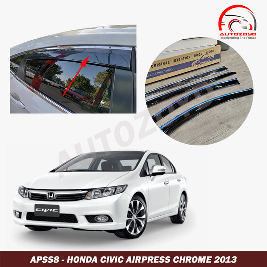 Honda Civic 2013-2016 Airpress Chrome - Honda Civic 2013,2014,2015,2016(9th Generation) - Window Visors / Sunvisors Airpress