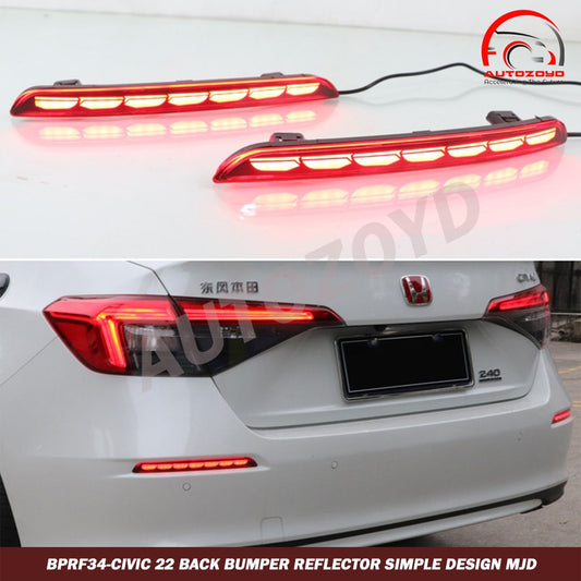 Civic 2022 back Bumper Reflector Simple Design MJD