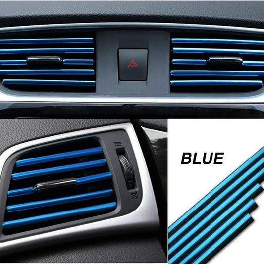 Car interior Decoration AC Vent Strips 10pcs Color Blue