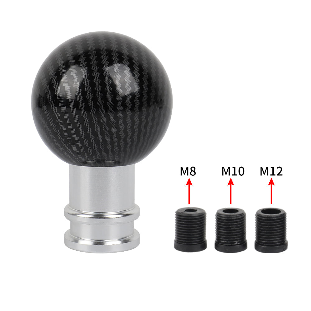 Gear Knob Metal Carbon Fibre Pattern Sphere Black