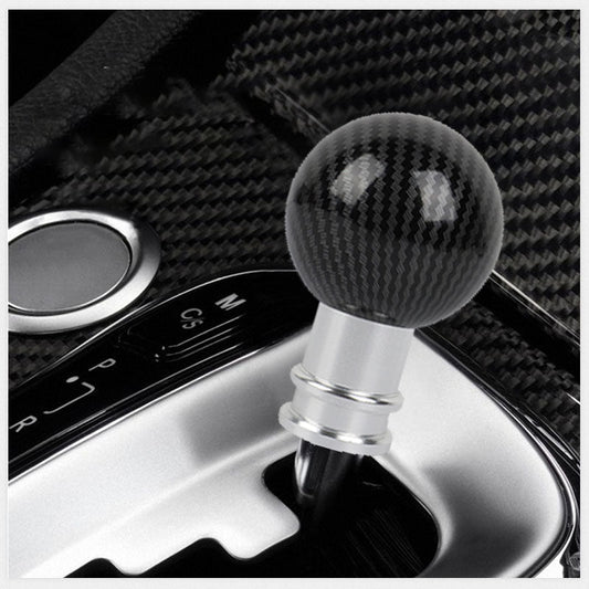 Gear Knob Metal Carbon Fibre Pattern Sphere Black