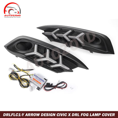 Y Arrow Design Civic X DRL Fog Lamp Cover