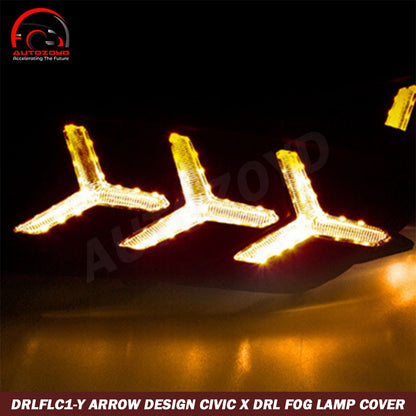 Y Arrow Design Civic X DRL Fog Lamp Cover