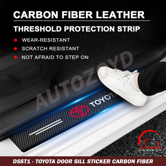 Toyota Door Sill Stickers Carbon Fibre