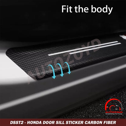 Honda Door Sill Stickers Carbon Fibre