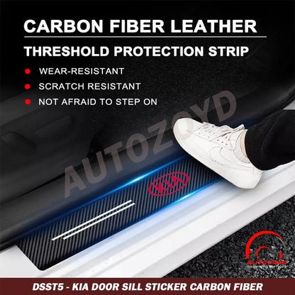 KIA Door Sill Stickers Carbon Fibre